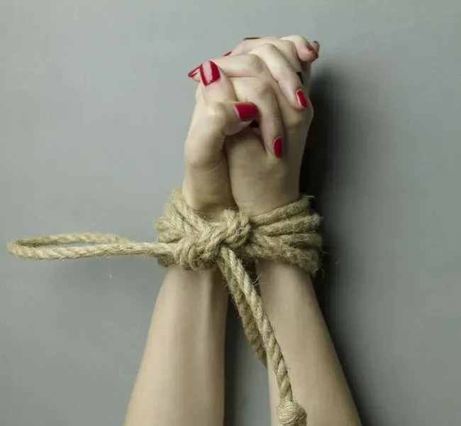 Bondage knots during bondage sex