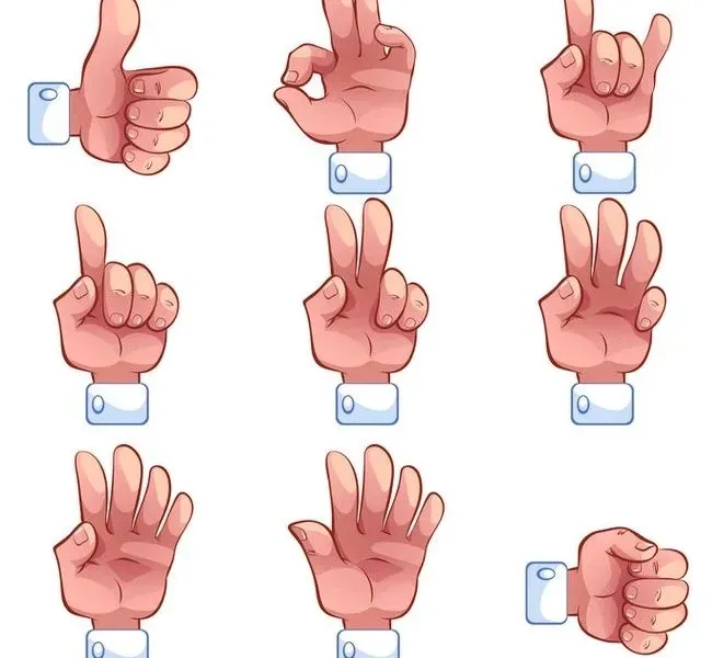 Übersicht verschiedener Handzeichen als Safeword