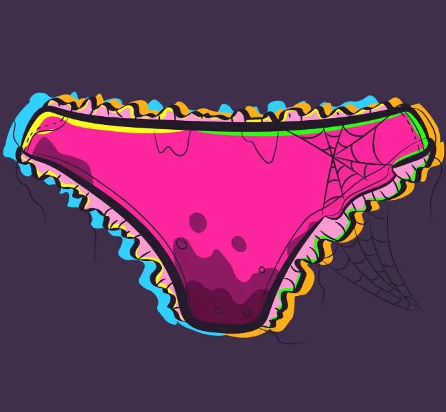 Panties filled with vaginal discharge