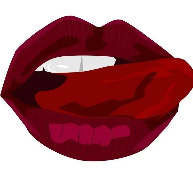 Ein rotes Lippenbild
