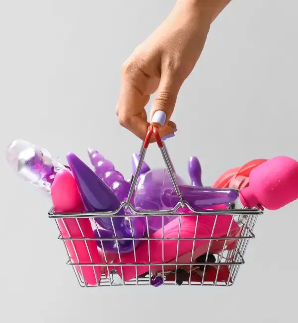 Basket full of different anal plugs