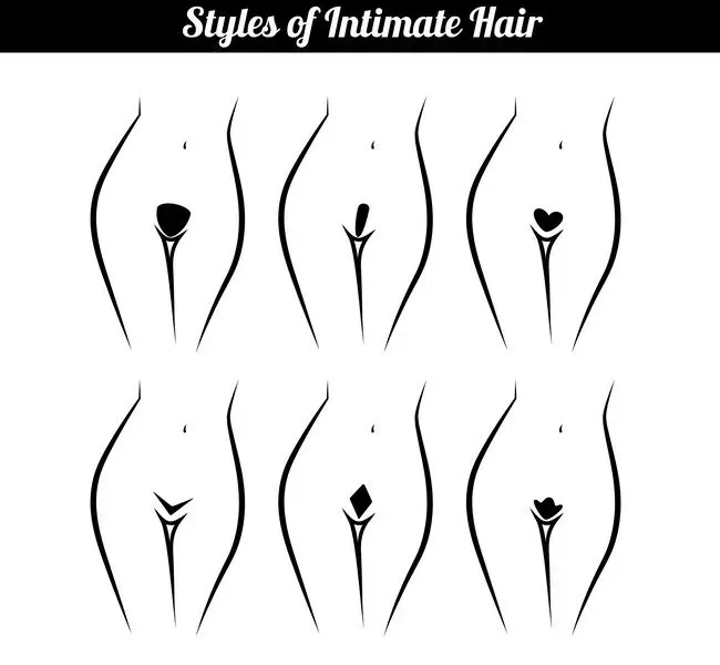 Different intimate hairstyles